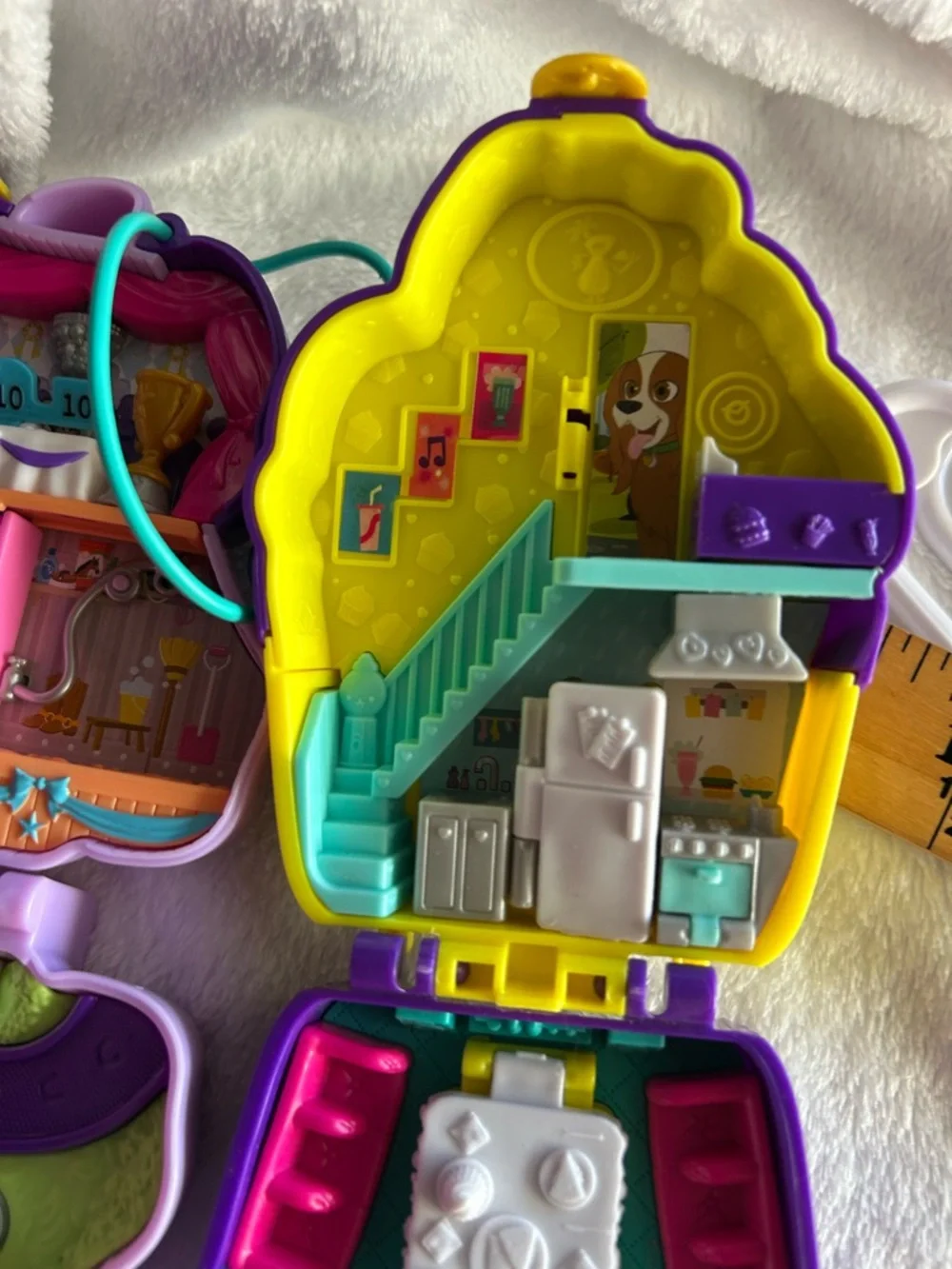 Barbie Mini Playset with doll two Polly pocket lands no dolls and mlp with pony.